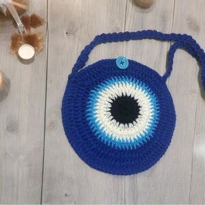 Crochet Evil Eye Crossbody Bag